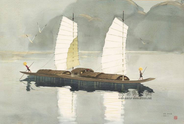 扬帆起航_水彩画作品展_张克让作品展_张克让在线作品