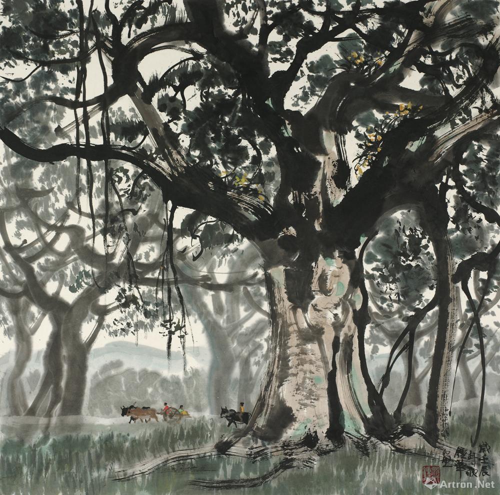 榕树林_水墨重彩/水墨画_姚钟华作品展_姚钟华在线_姚