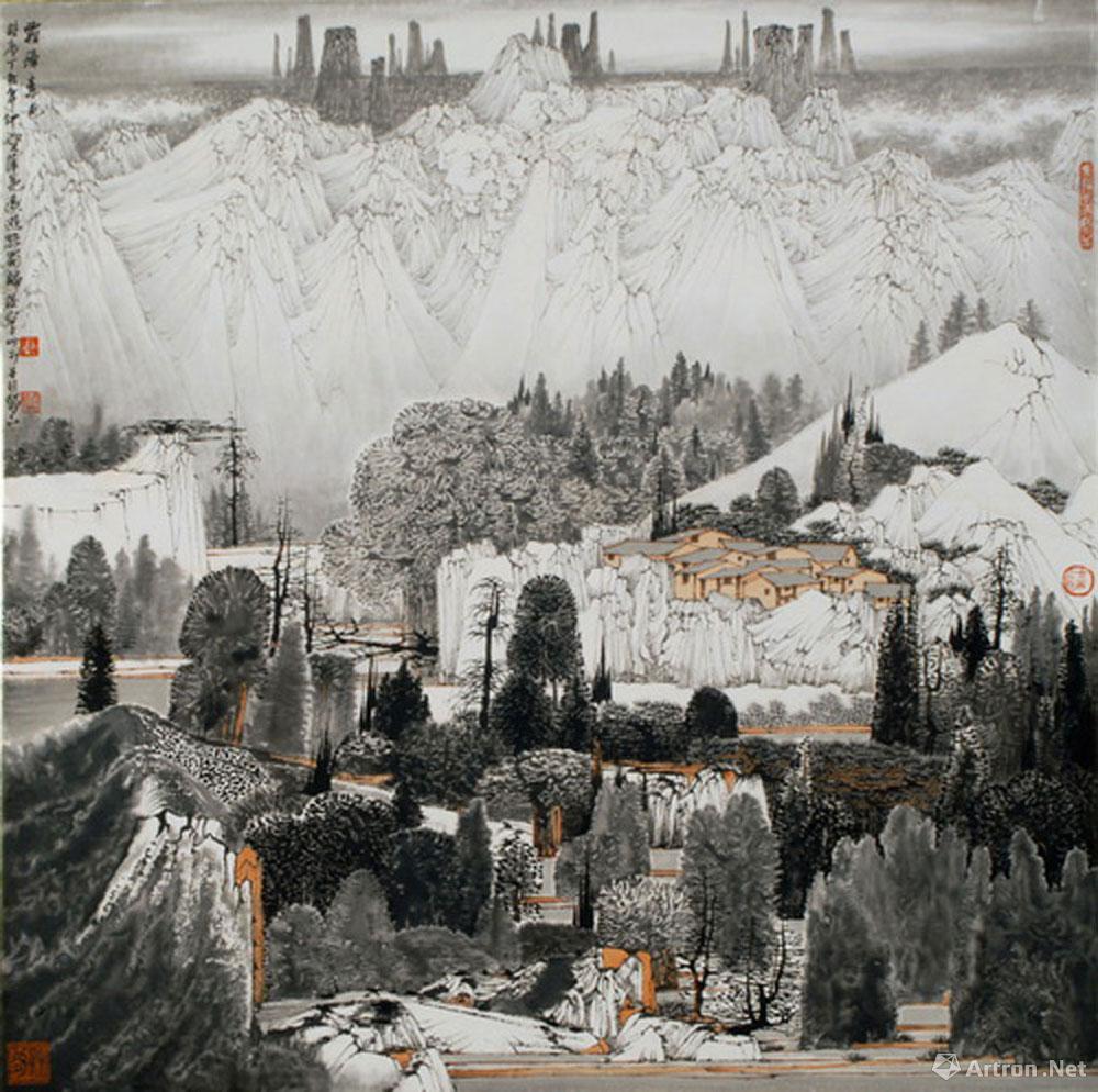 霜降素色_山水画作品展_薛亮作品展_薛亮在线作品_-家
