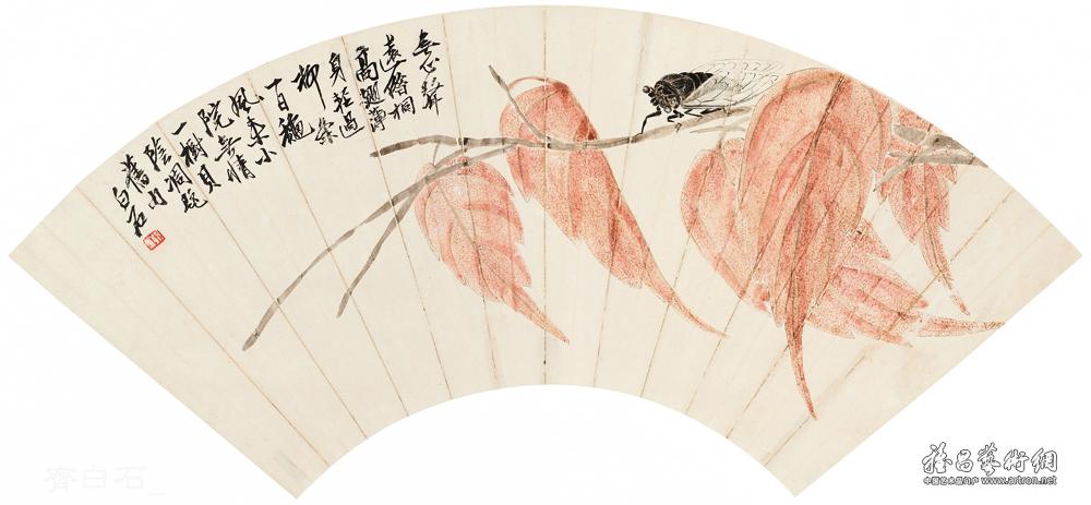 贝叶秋蝉_齐白石作品珍藏卷_齐白石作品展_齐白石在线
