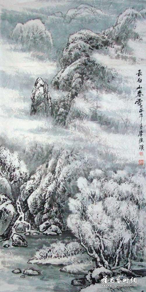 长白山春雪_李广滨2009年作品在线展_李广滨作品展_李广滨在线作品