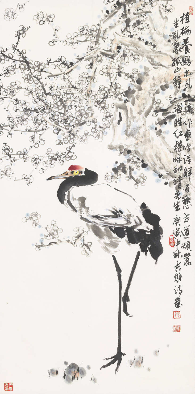 白梅花仙鹤