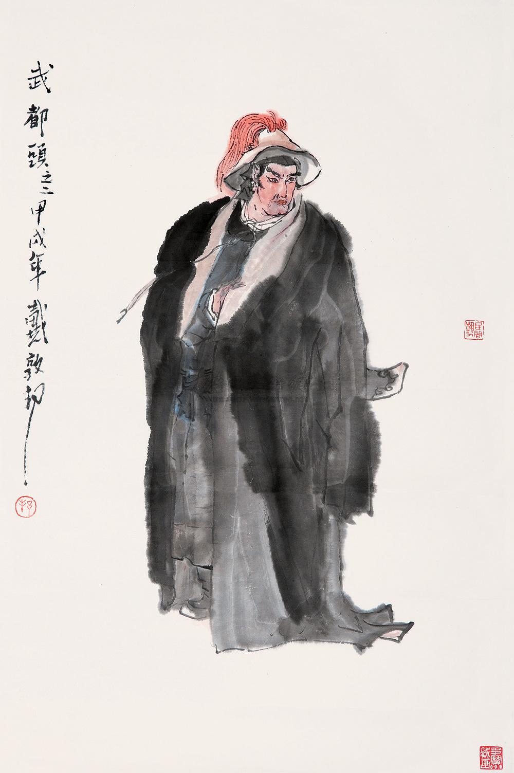 0263武都头立轴设色纸本