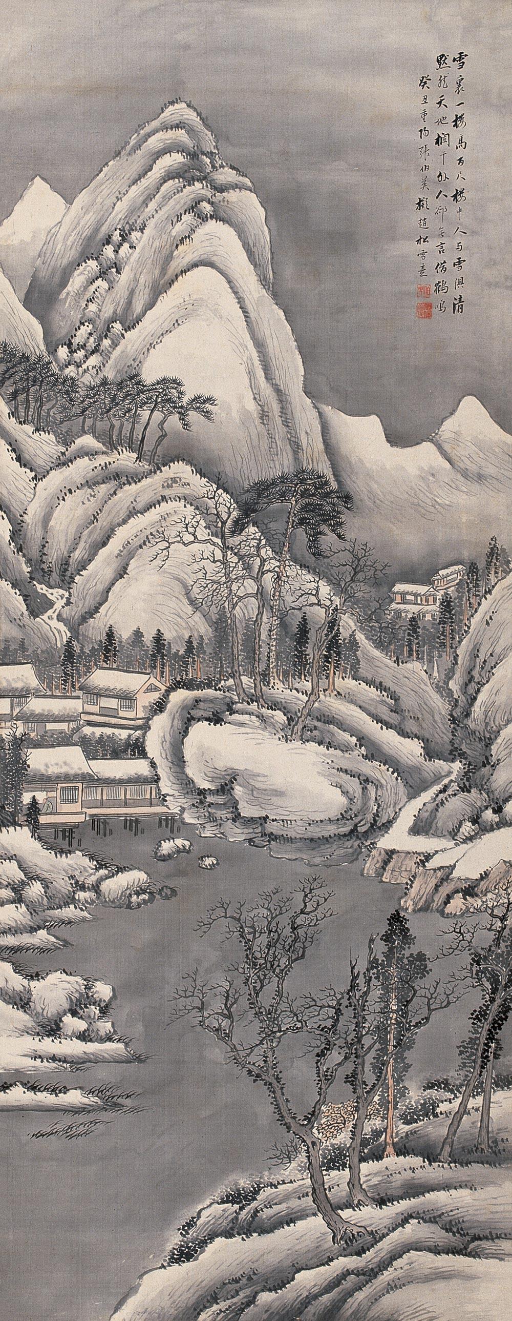 0803 癸丑(1913年)作 雪景山水 立轴 绢本