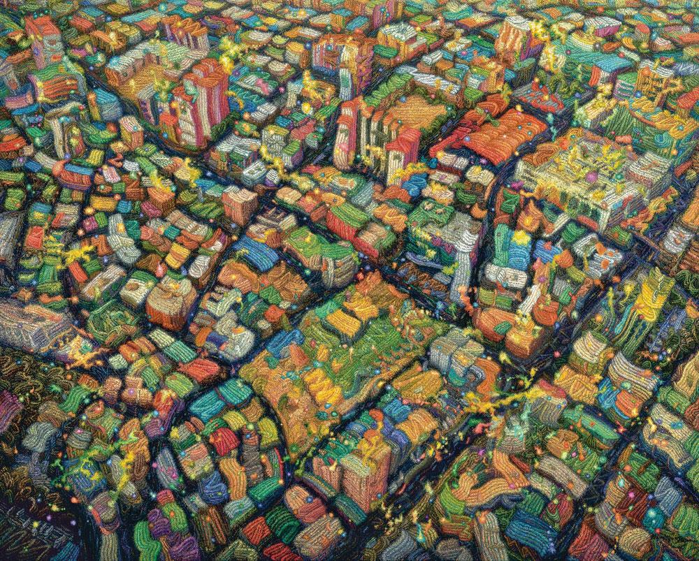 1571 2008-2009年作 俯瞰城市 油彩 画布