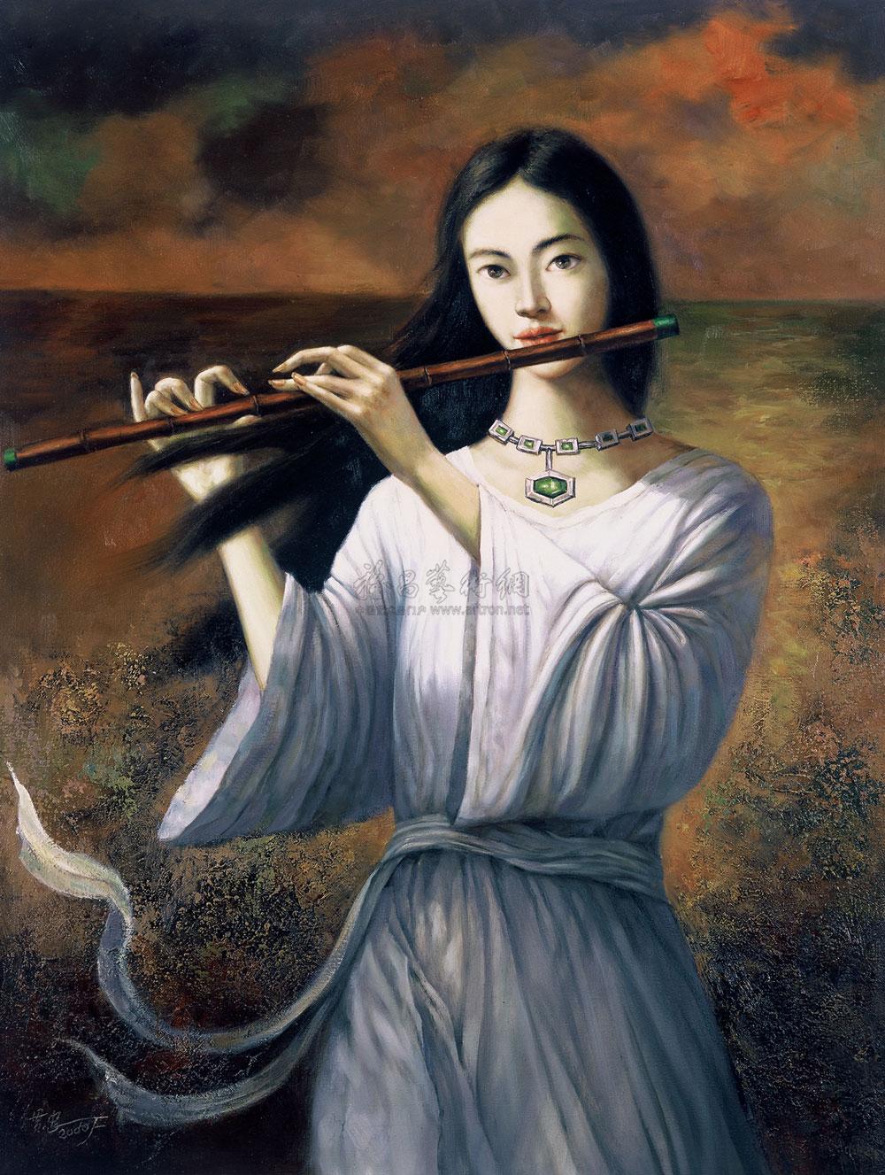 0555 2000年作 远笛 布面油画