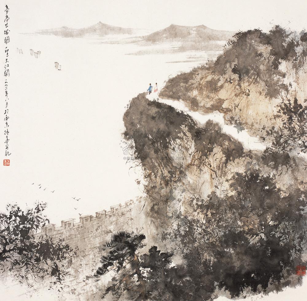 0163 一望大江开 镜心 设色纸本