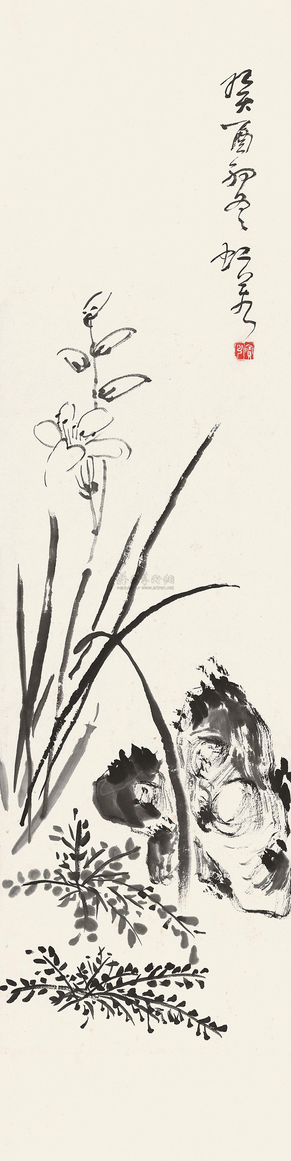 0238 兰花图 立轴 水墨纸本