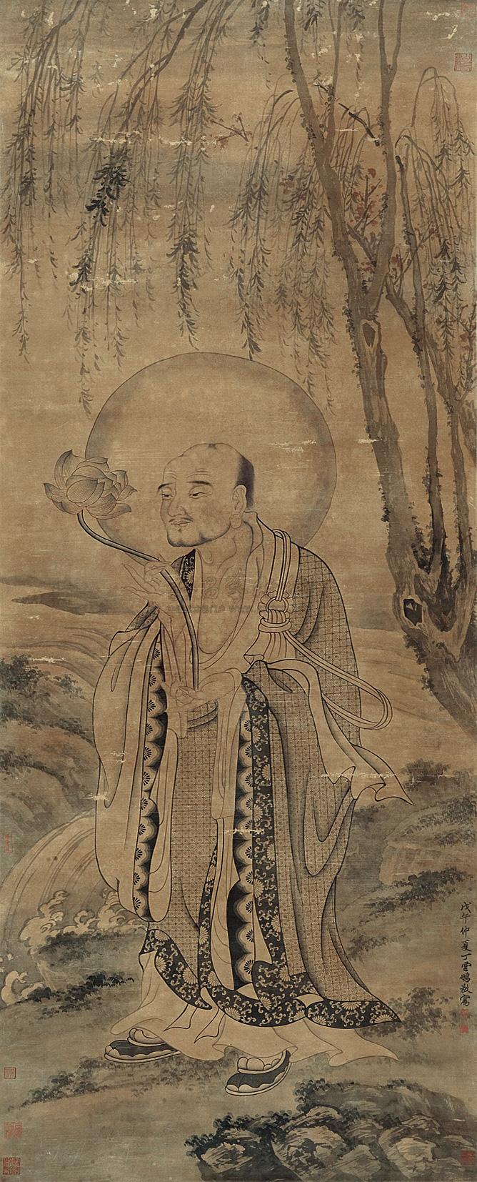 6541 罗汉图 立轴 设色纸本