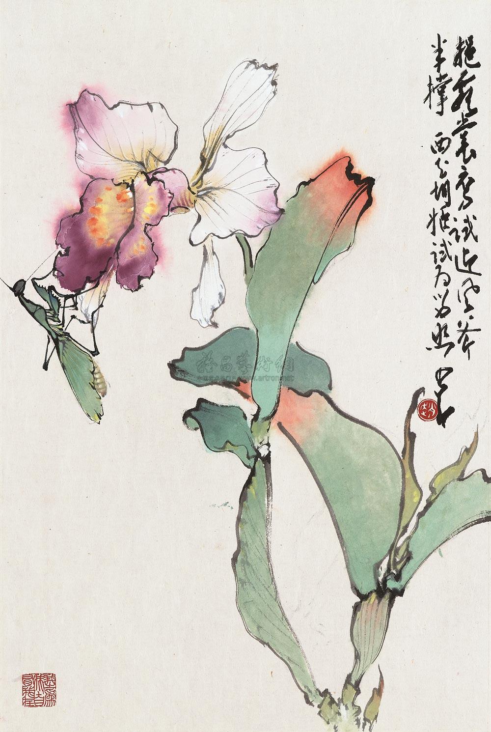 2601 胡姬花 镜心 设色纸本