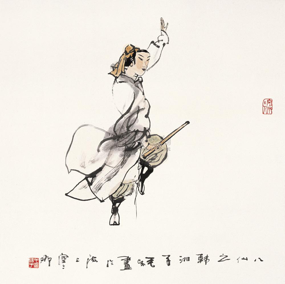 1056八仙之韩湘子镜片设色纸本