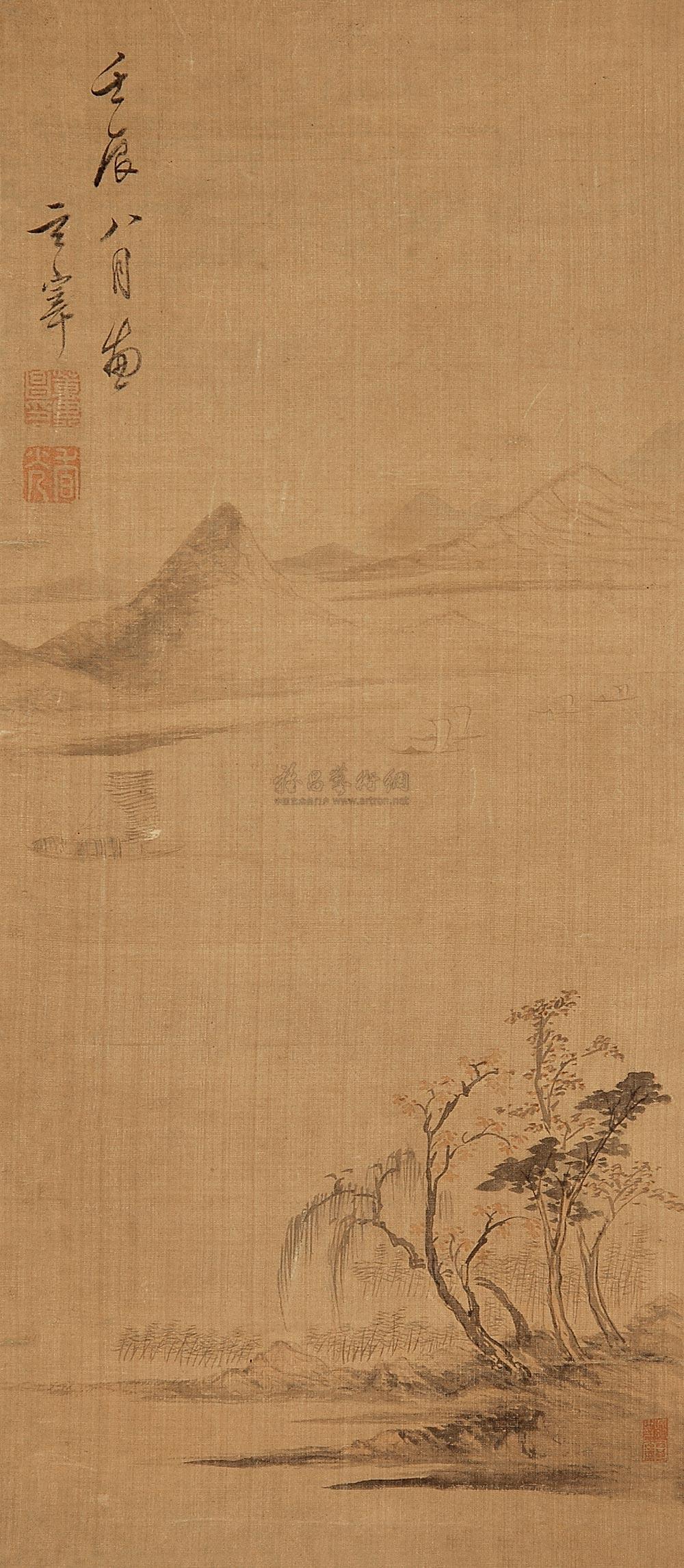0169山水立轴设色绢本
