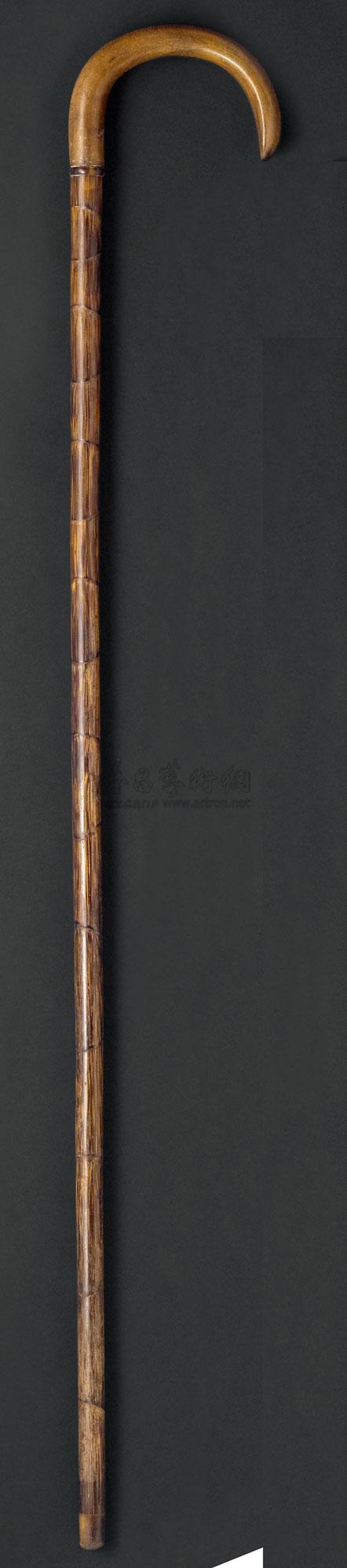 *0870 十九世纪 犀角柄棕竹手杖