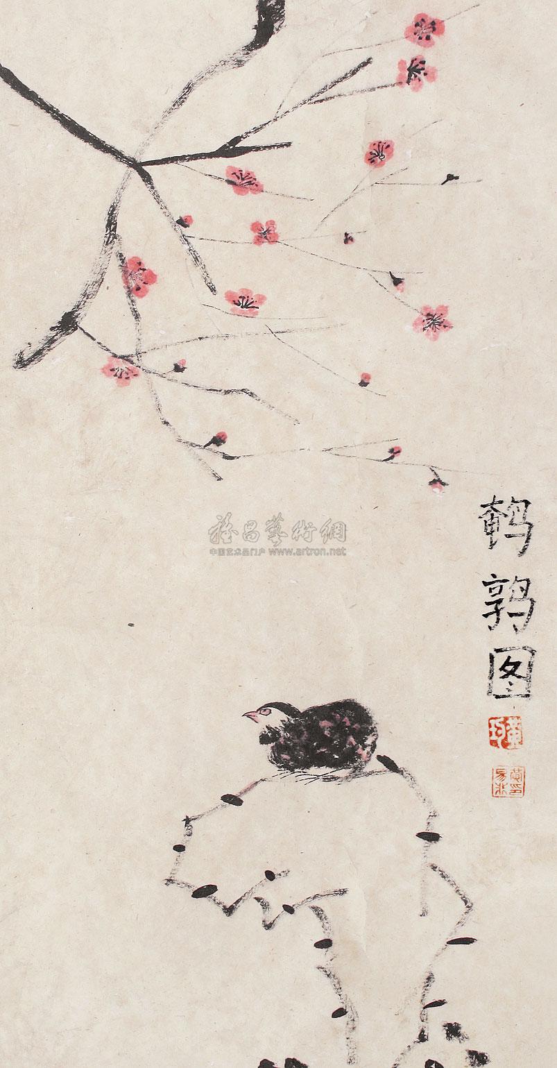 0616 鹌鹑图 托片 纸本