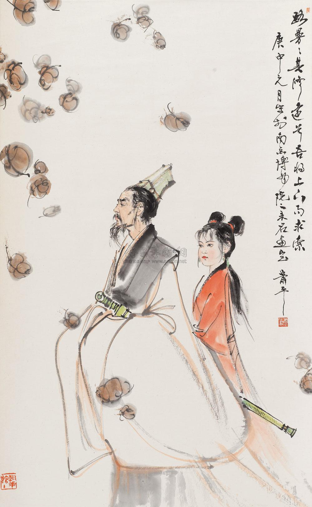 【屈原 立轴 设色纸本】拍卖品_图片_价格_鉴赏_绘画_雅昌艺术品拍卖