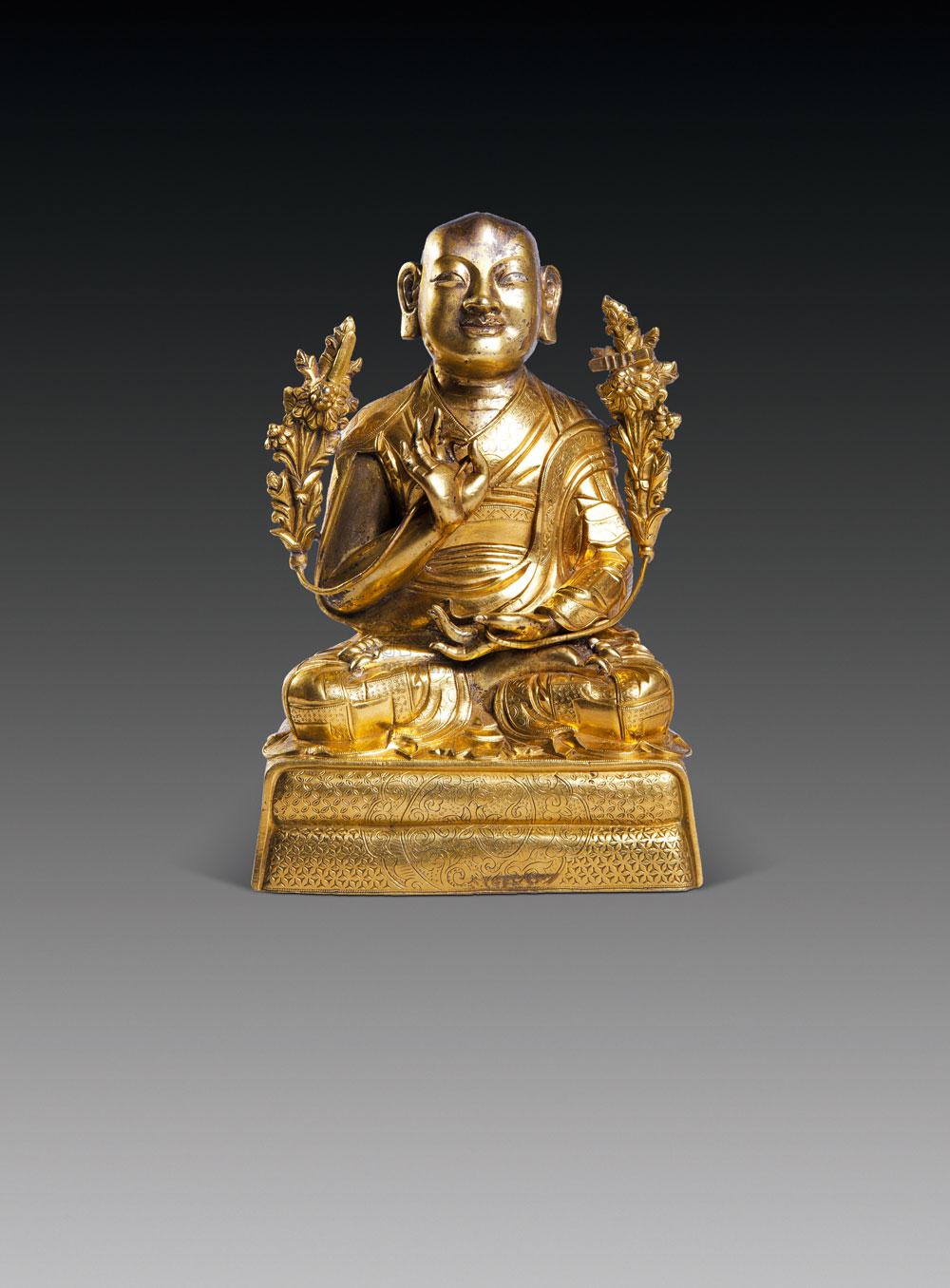 1560清代铜鎏金章嘉活佛像