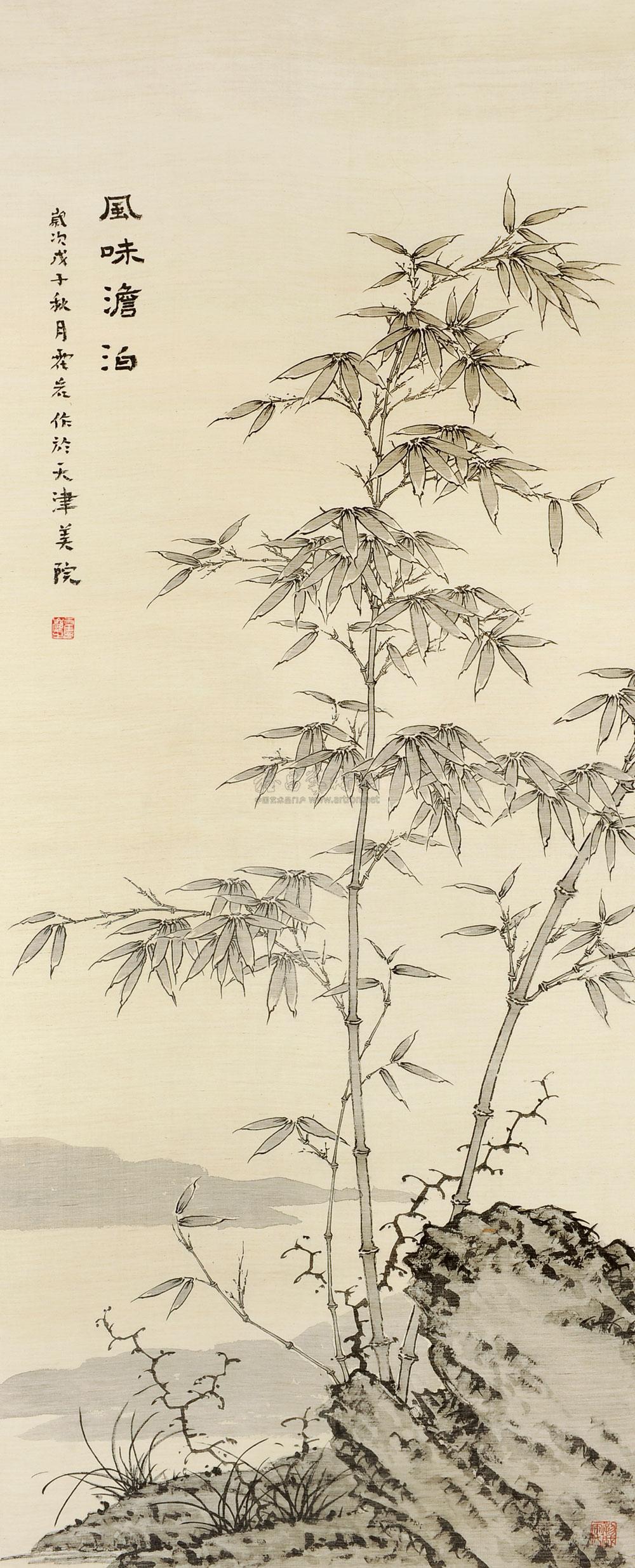 0115 2008年作 风味澹泊 镜框 水墨绢本