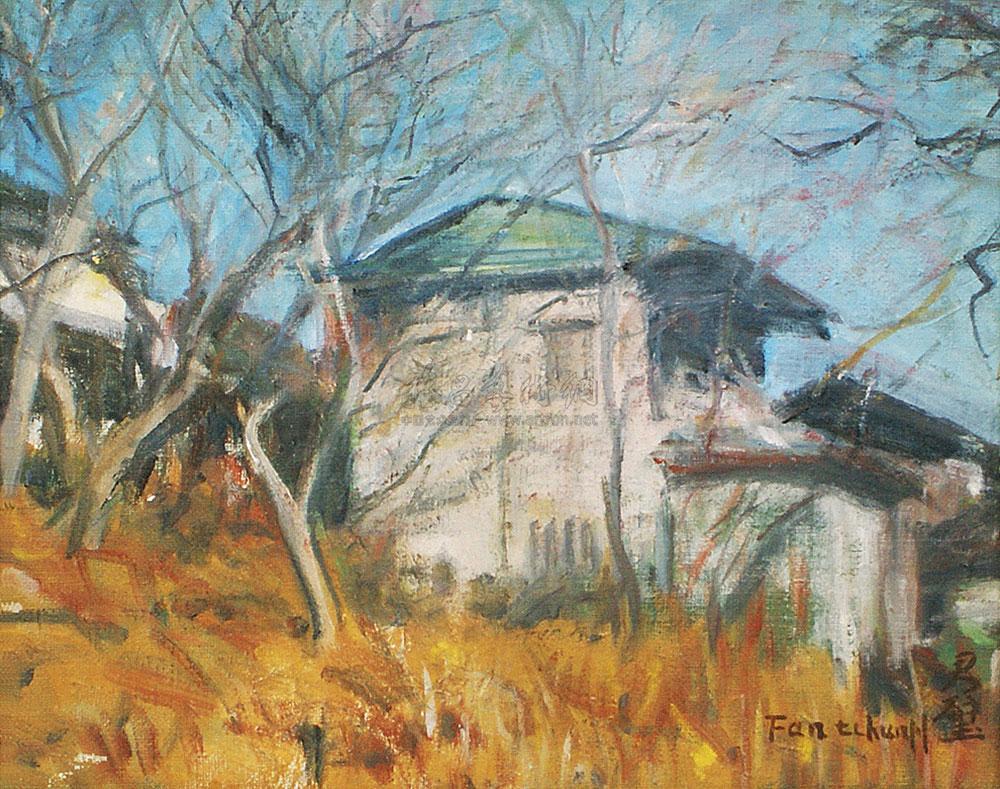 0629 老北京一角 布面油画