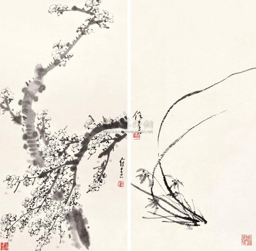 0389 梅兰 立轴 纸本