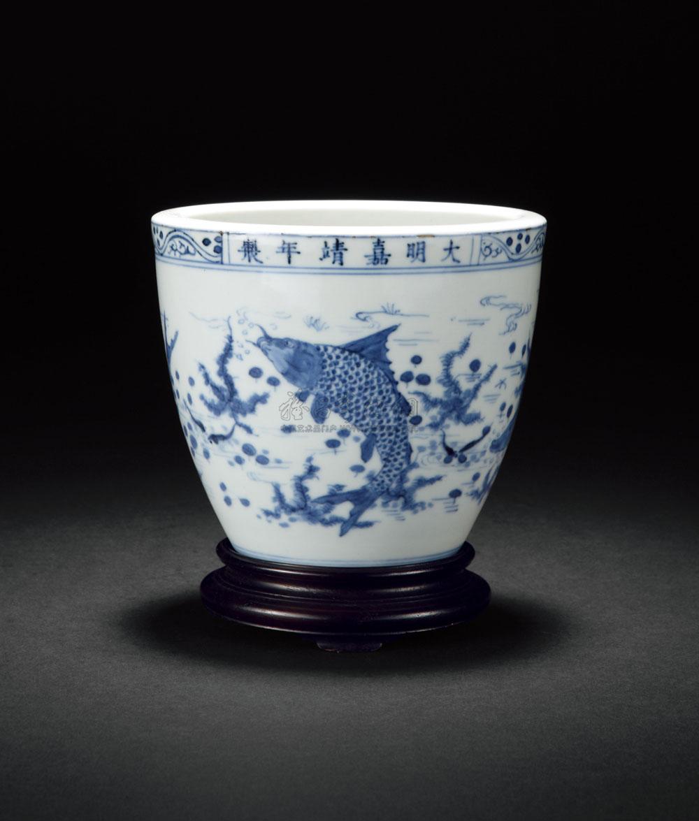 【明崇祯 青花鱼藻纹案缸】拍卖品_图片_价格_鉴赏_明代青花瓷器_雅昌