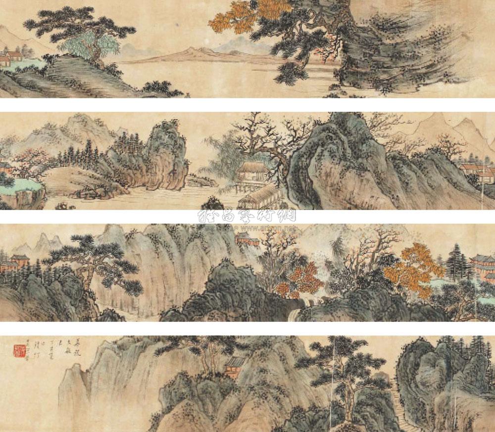 【山水 手卷 纸本】拍卖品_图片_价格_鉴赏_绘画_雅昌