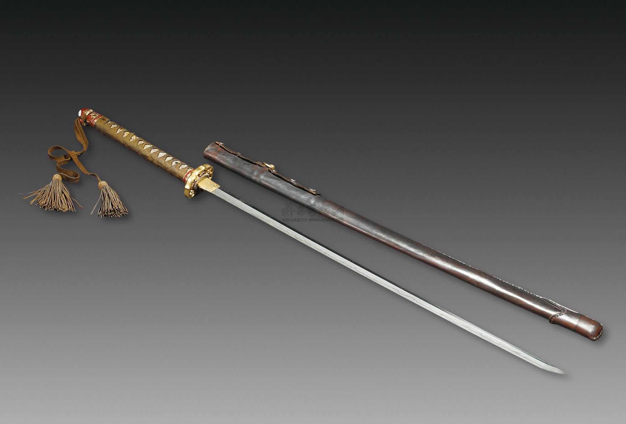 0390 十九世纪 日本皮鞘武士刀