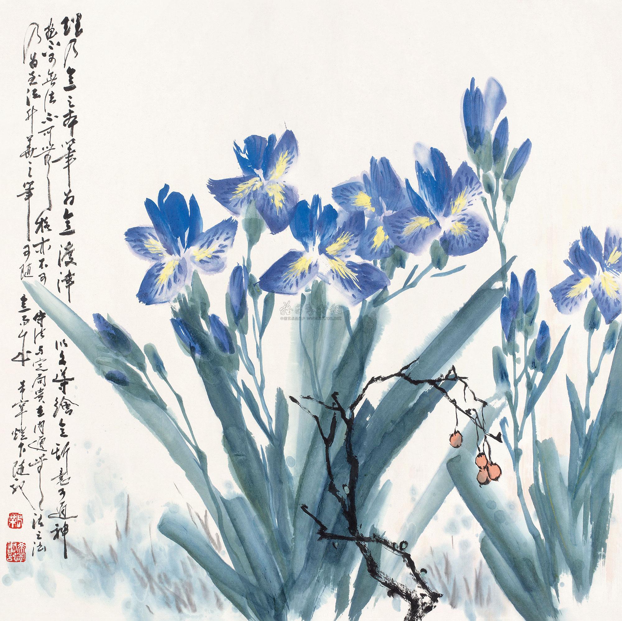 0507 蝴蝶兰 镜心 设色纸本