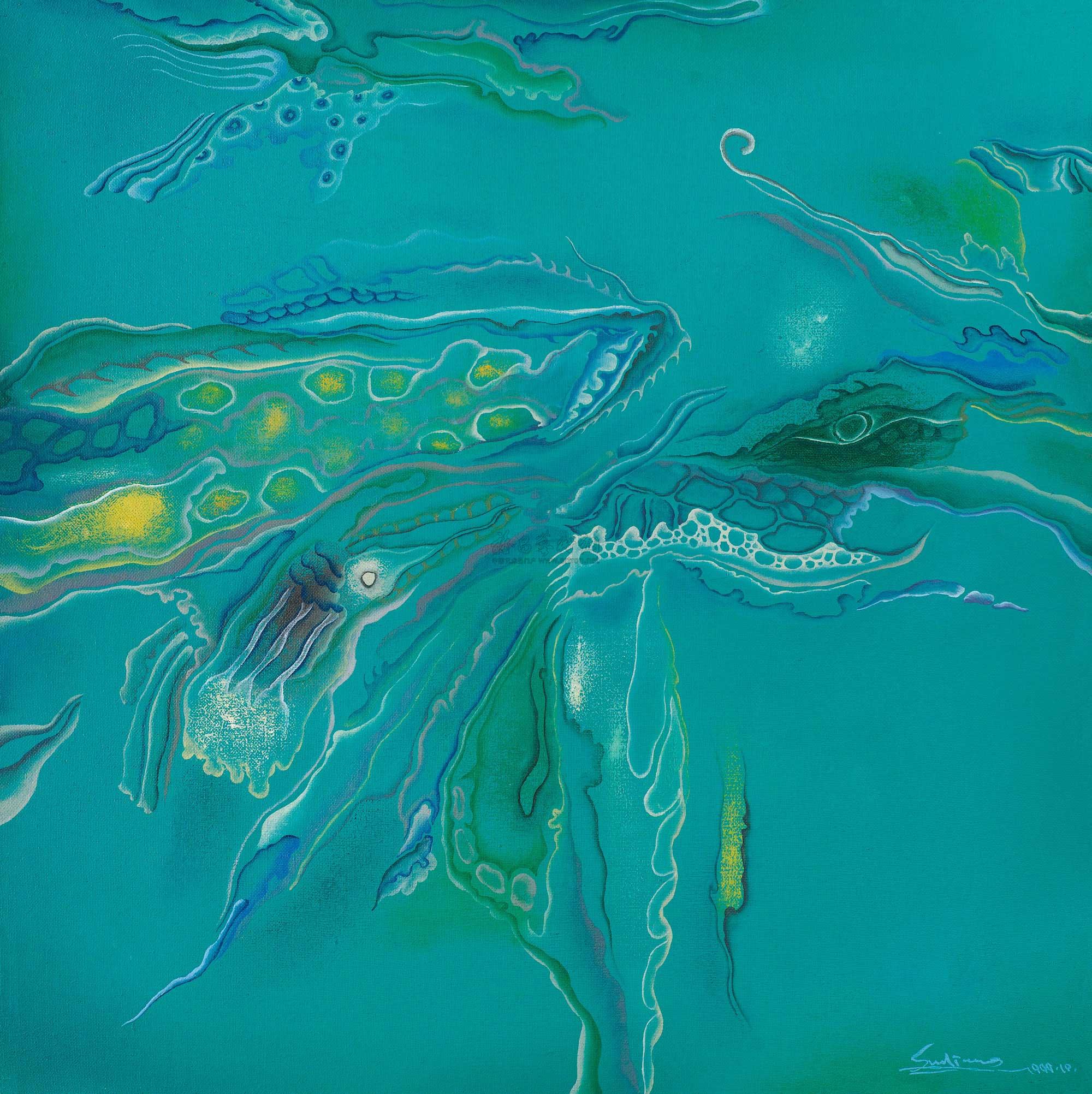 1600 1999年作 绿 布面油画