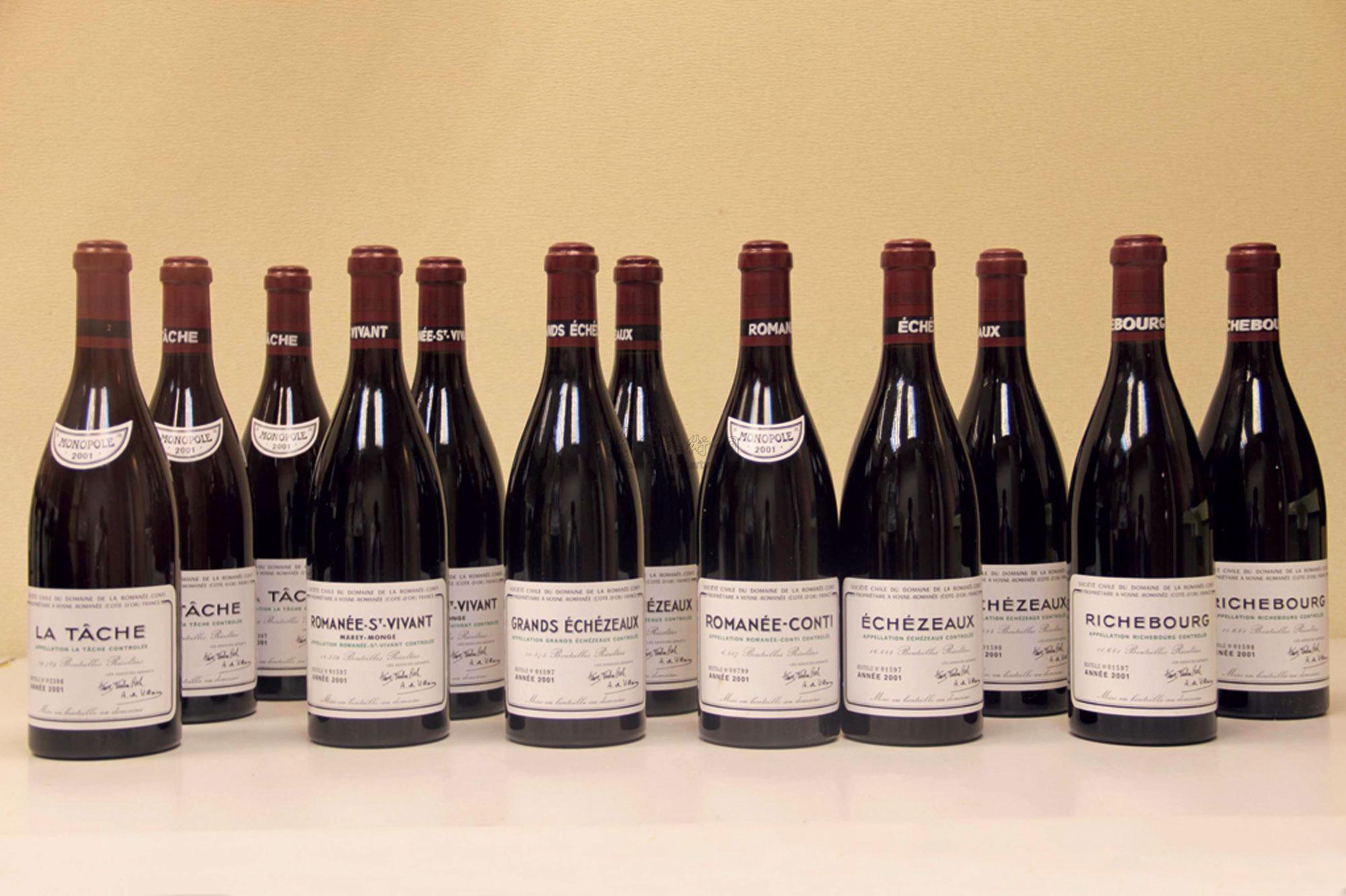 2767 罗曼尼康帝套组 2001 drc assortment 12 bottles cote de nuits