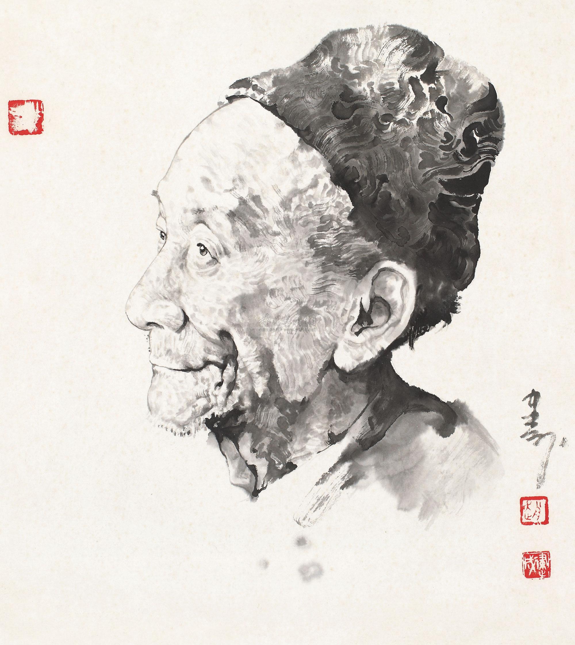 0246 蒋兆和像 卡纸 设色纸本