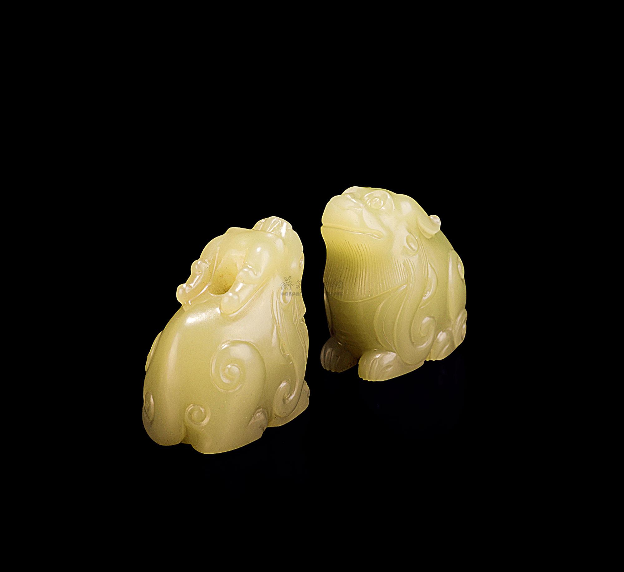 3093 清 黄玉天禄(一对)