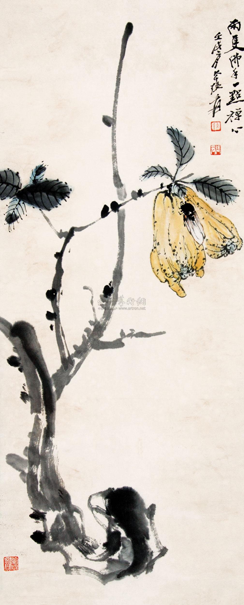 【蝉 立轴 纸本】拍卖品_图片_价格_鉴赏_绘画_雅昌品