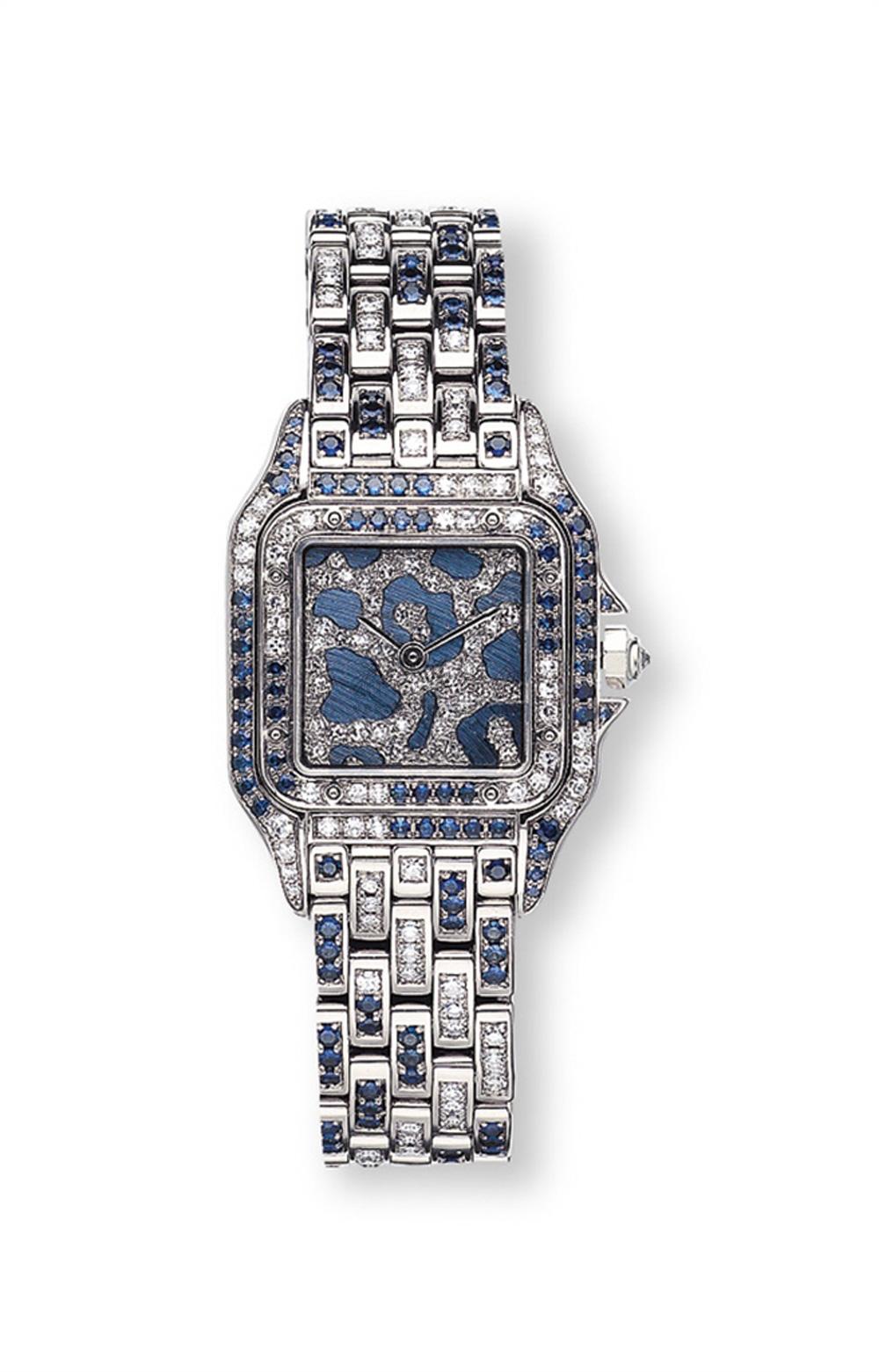 3006 a sapphire and diamond"panthere"wristwatch,by cartier