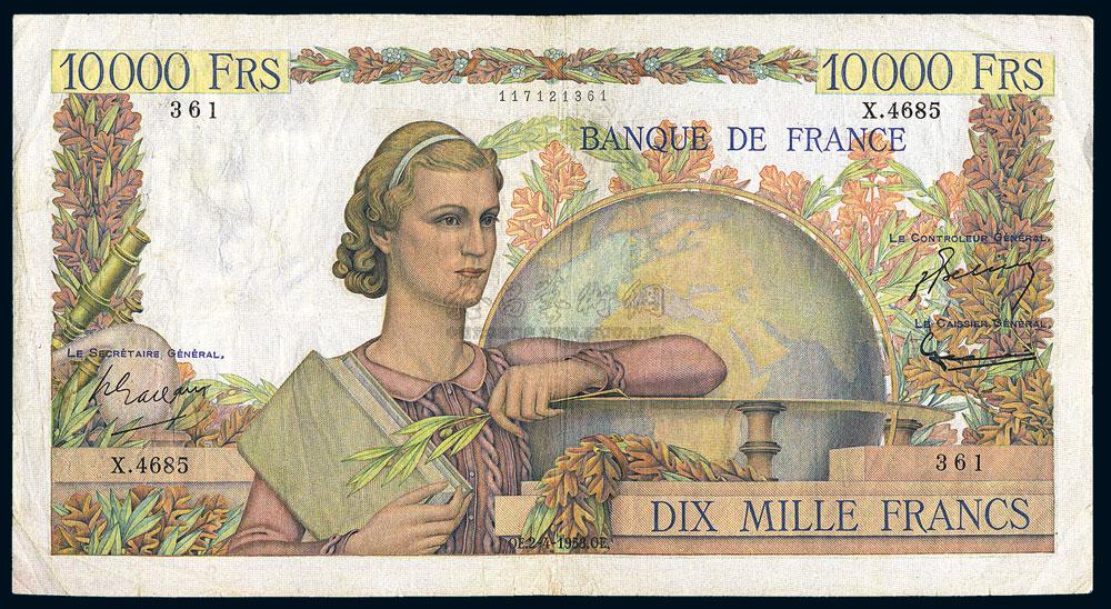 【法国1953年10000法郎】拍卖品_图片_价格_鉴赏_钱币
