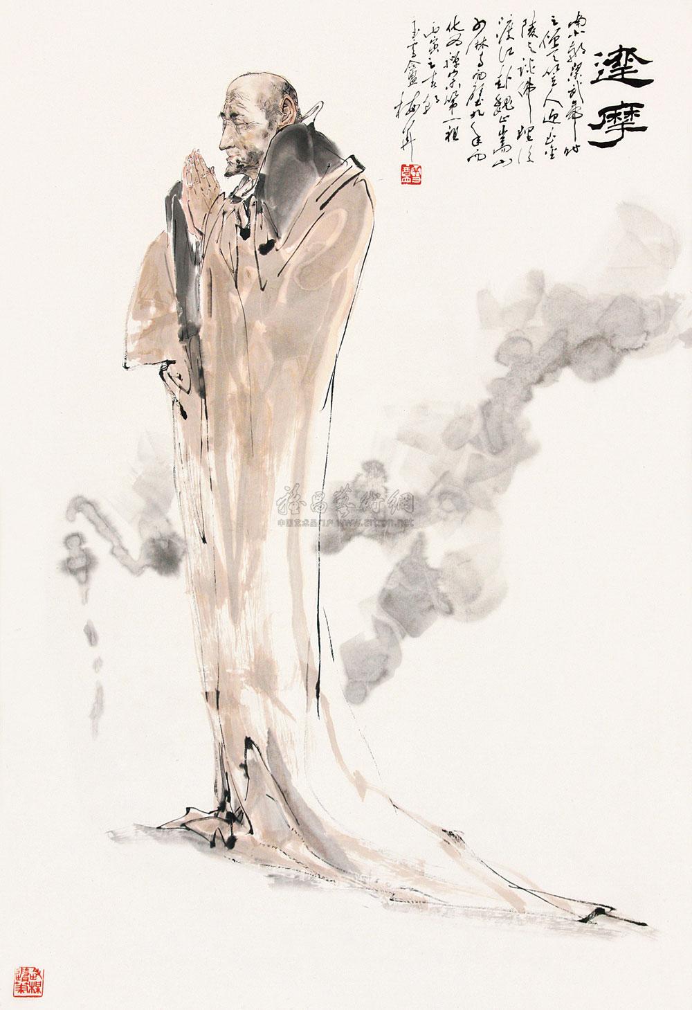 【达摩像 立轴 设色纸本】拍卖品_图片_价格_鉴赏_绘画_雅昌艺术品
