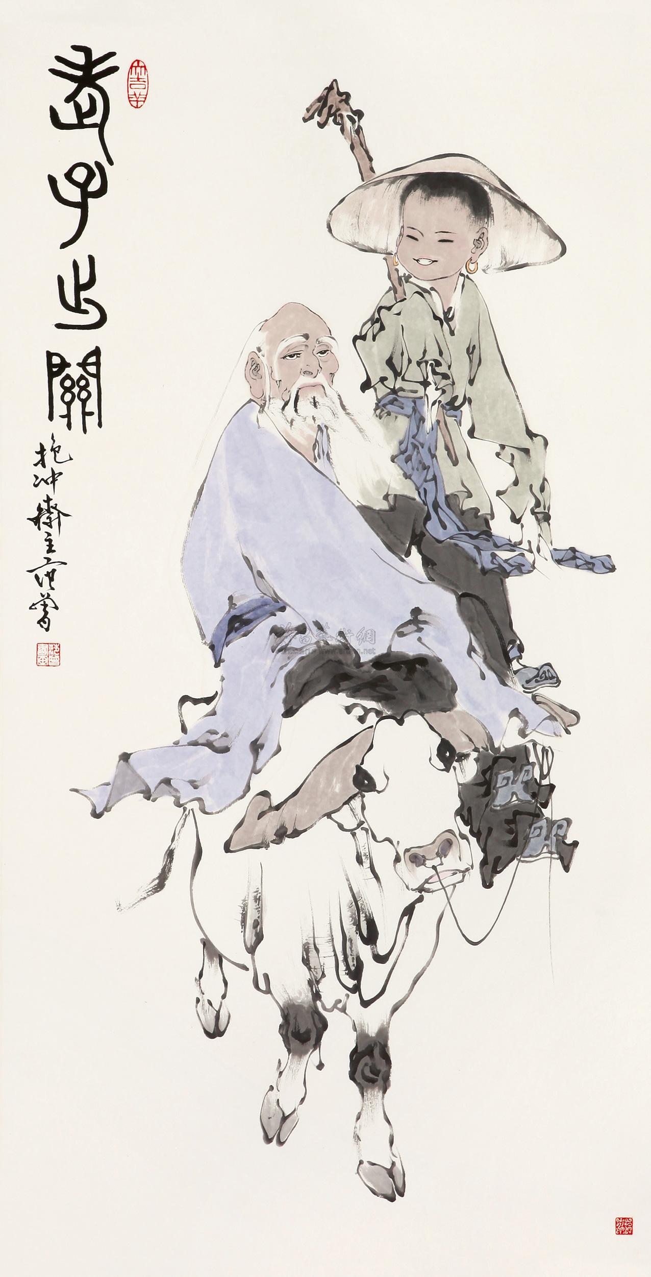 1418 老子出关 立轴 纸本