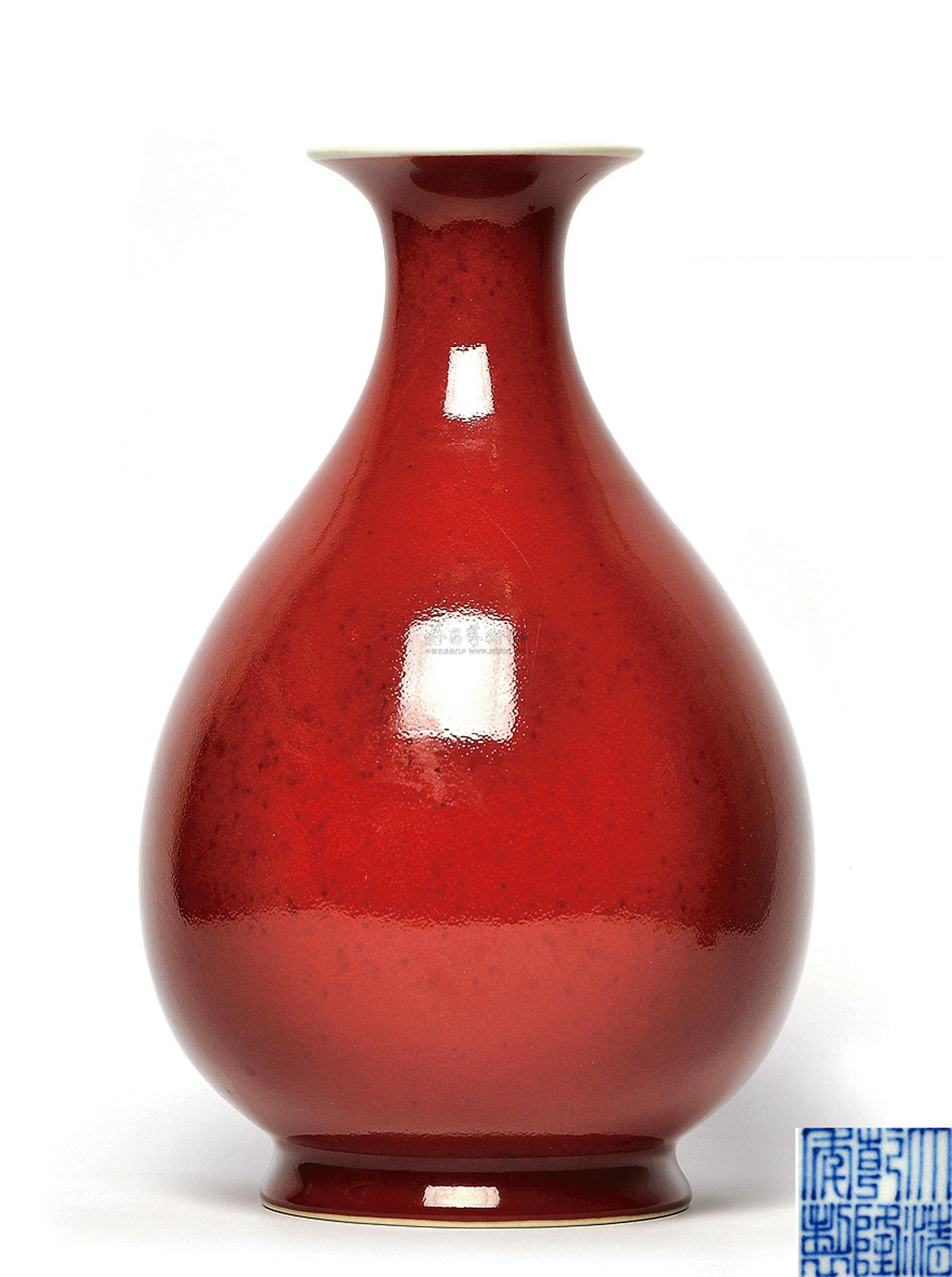 0453 霁红釉玉壶春瓶