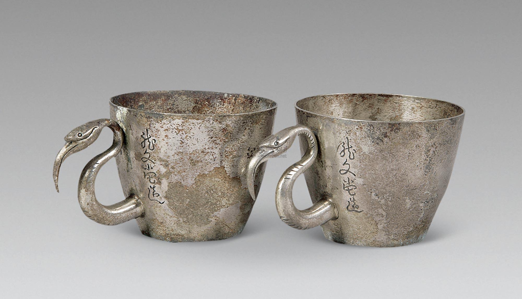 【清 "龙文堂"造银杯 (一对)】拍卖品_图片_价格_鉴赏_工艺品其它
