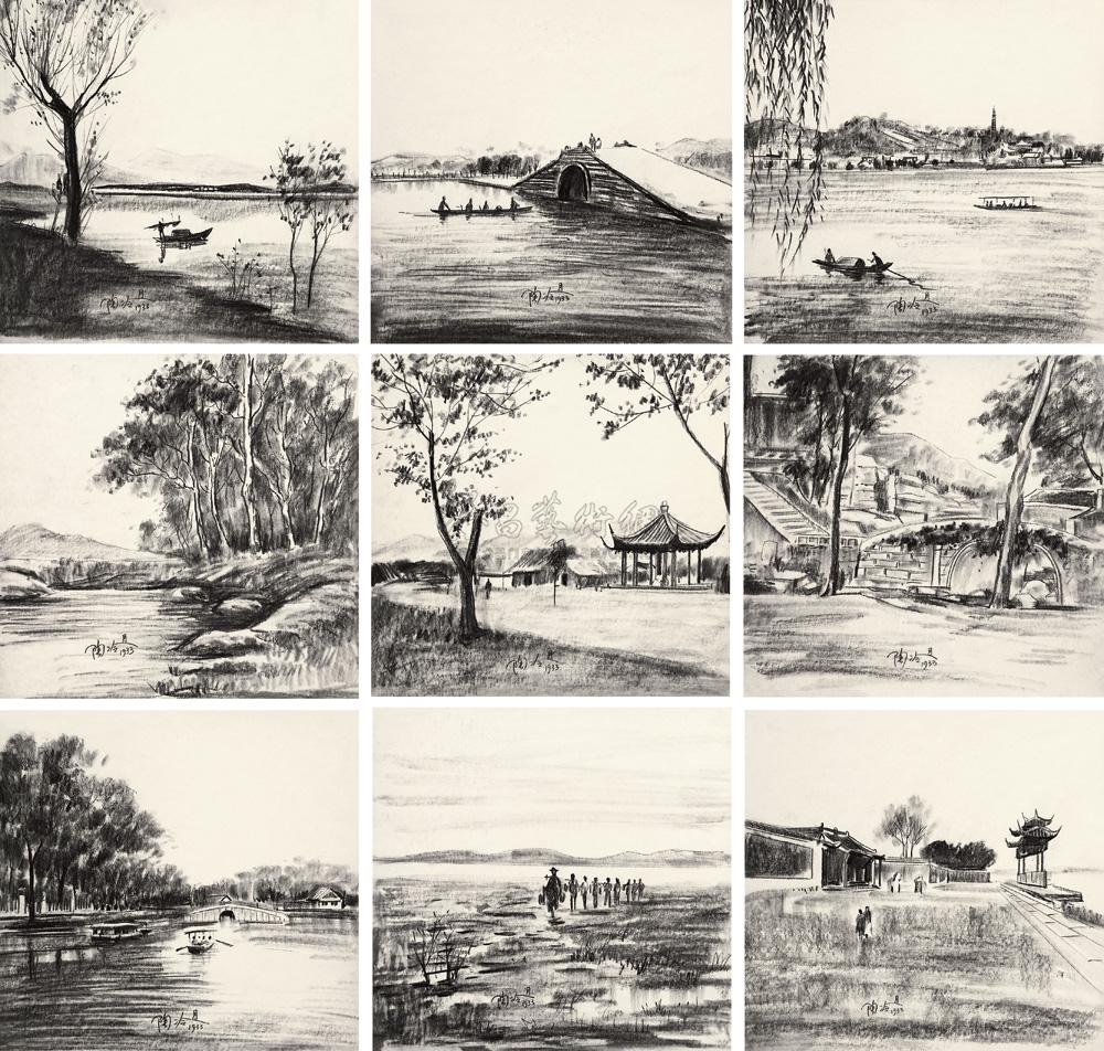 0226 1933年作 风景 (九张一组) 纸本素描