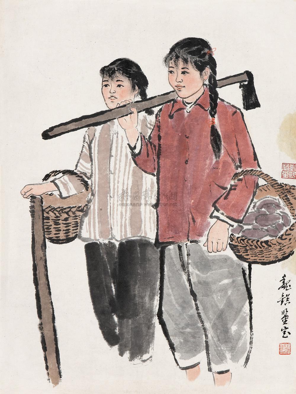 0538 劳动归来 镜心 纸本