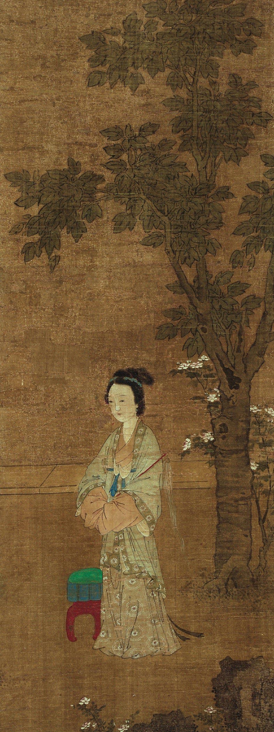 *2292 桐荫仕女 立轴 绢本