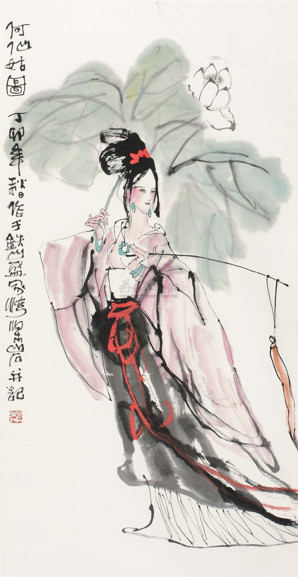 【何仙姑 立轴 纸本】拍卖品_图片_价格_鉴赏_绘画_雅昌艺术品拍卖网