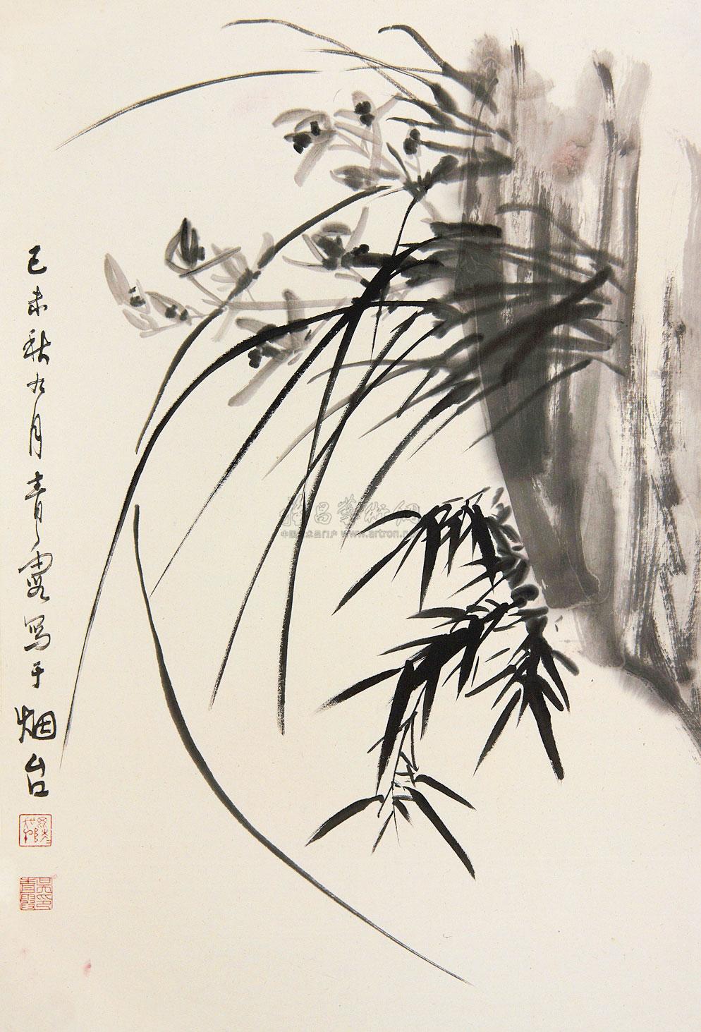 0375 兰竹 立轴 纸本