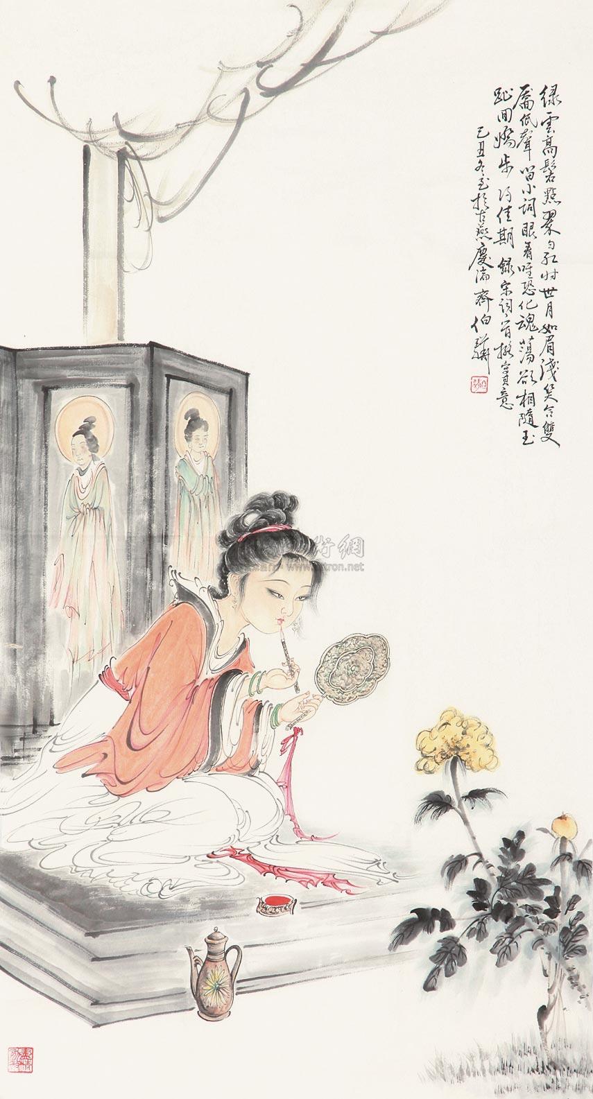 0083 仕女镜子 片
