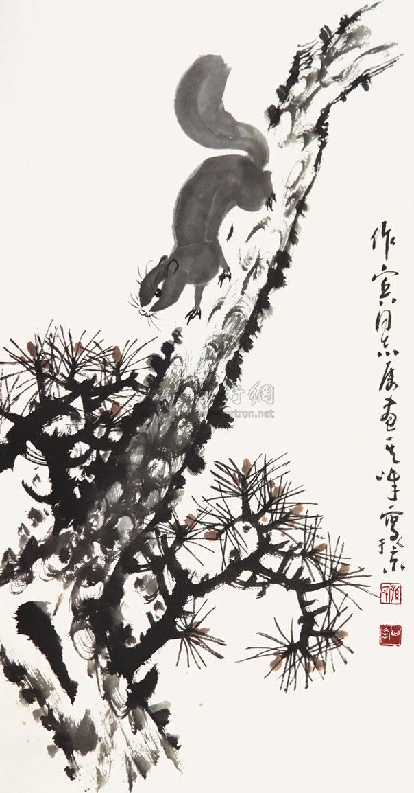 0113 松鼠 立轴 纸本