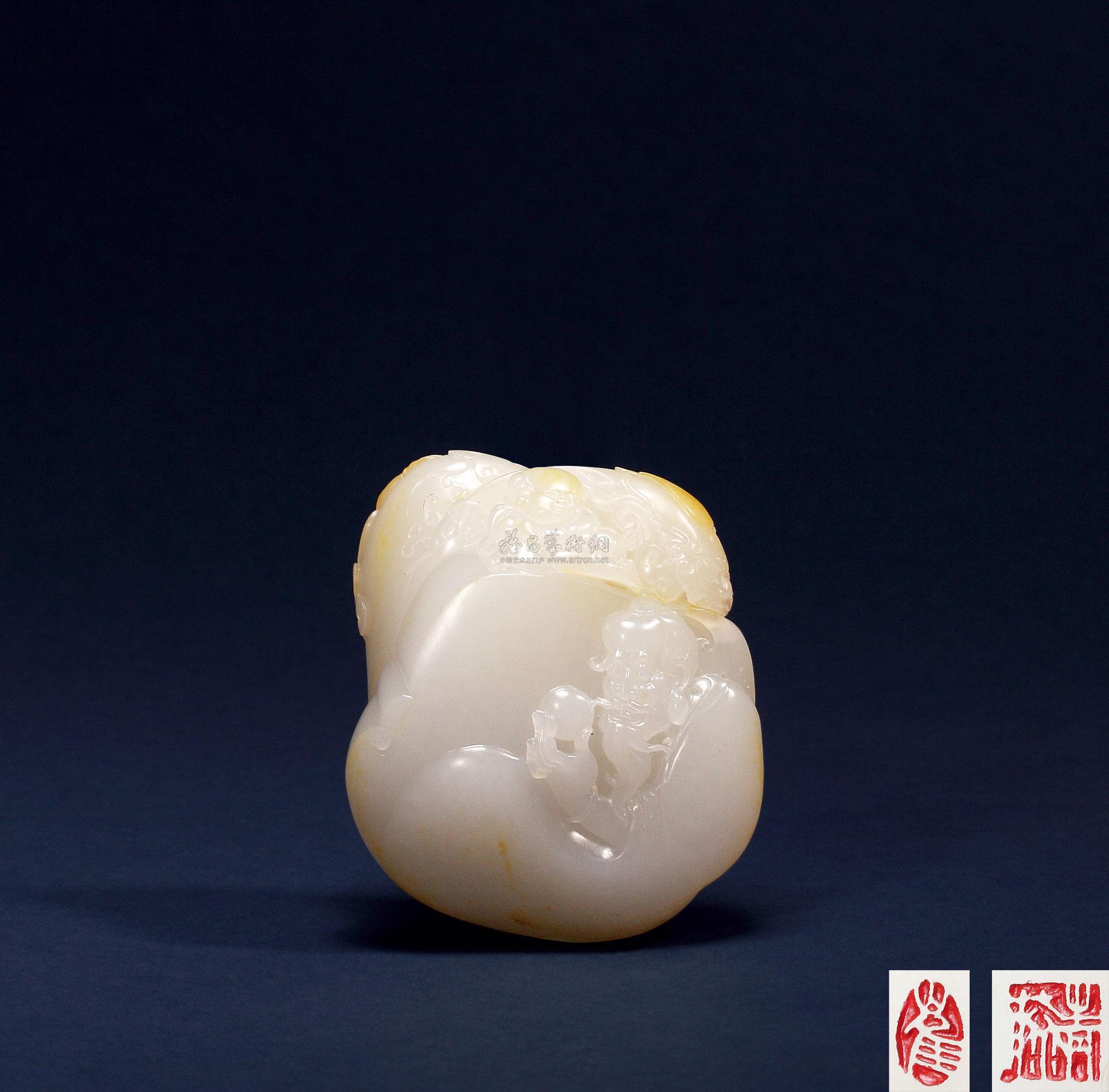 2511 崔磊 童子拜寿把件