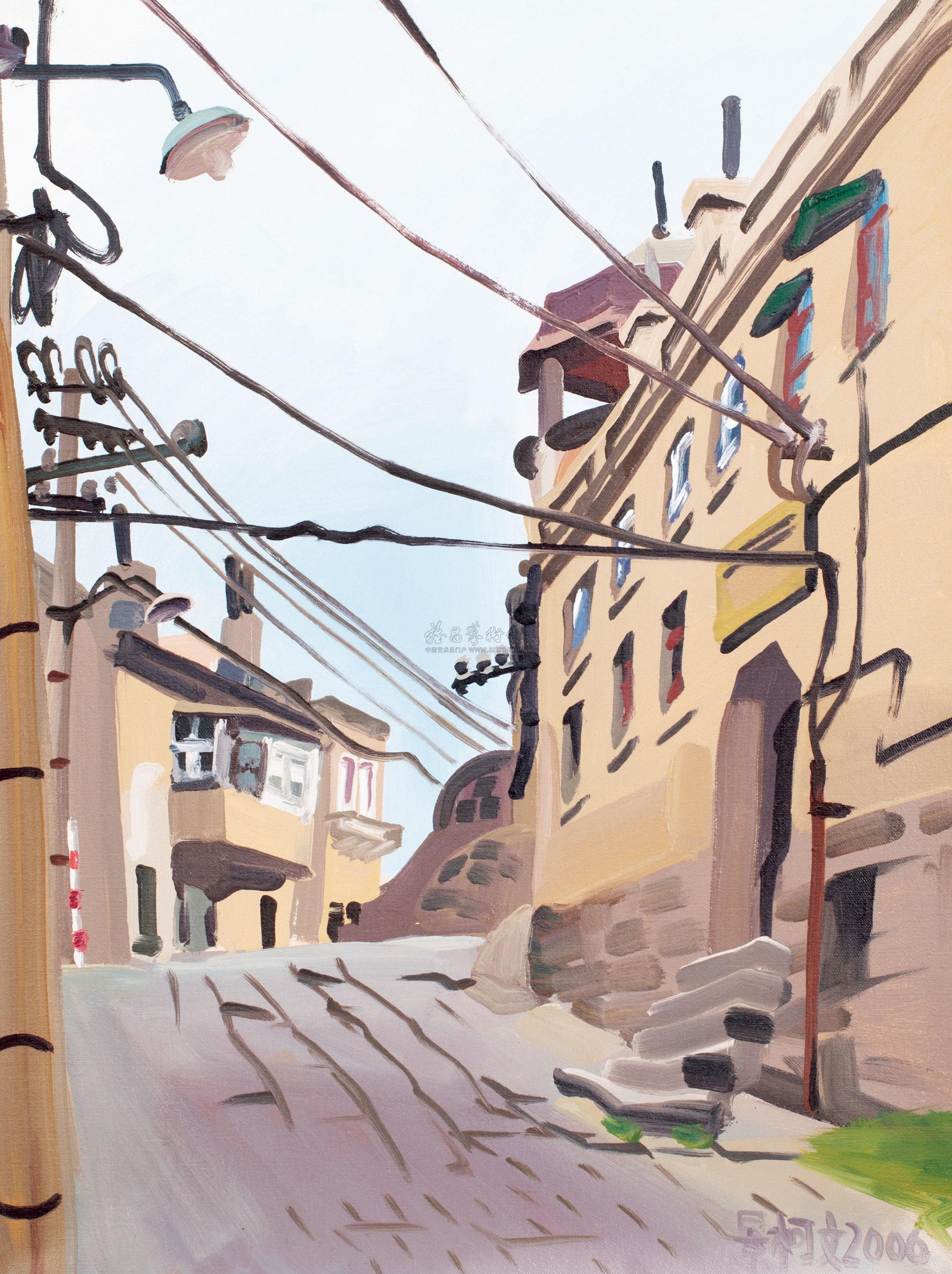 0753 2006年作 青岛街景 布面 油画