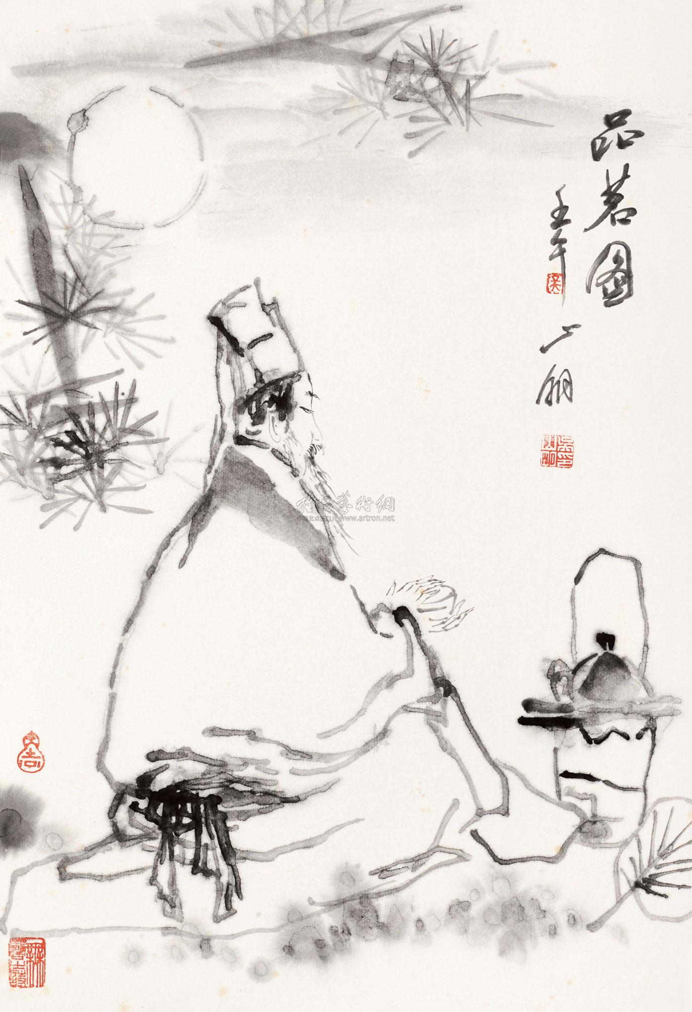 0318 品茗图 立轴 纸本
