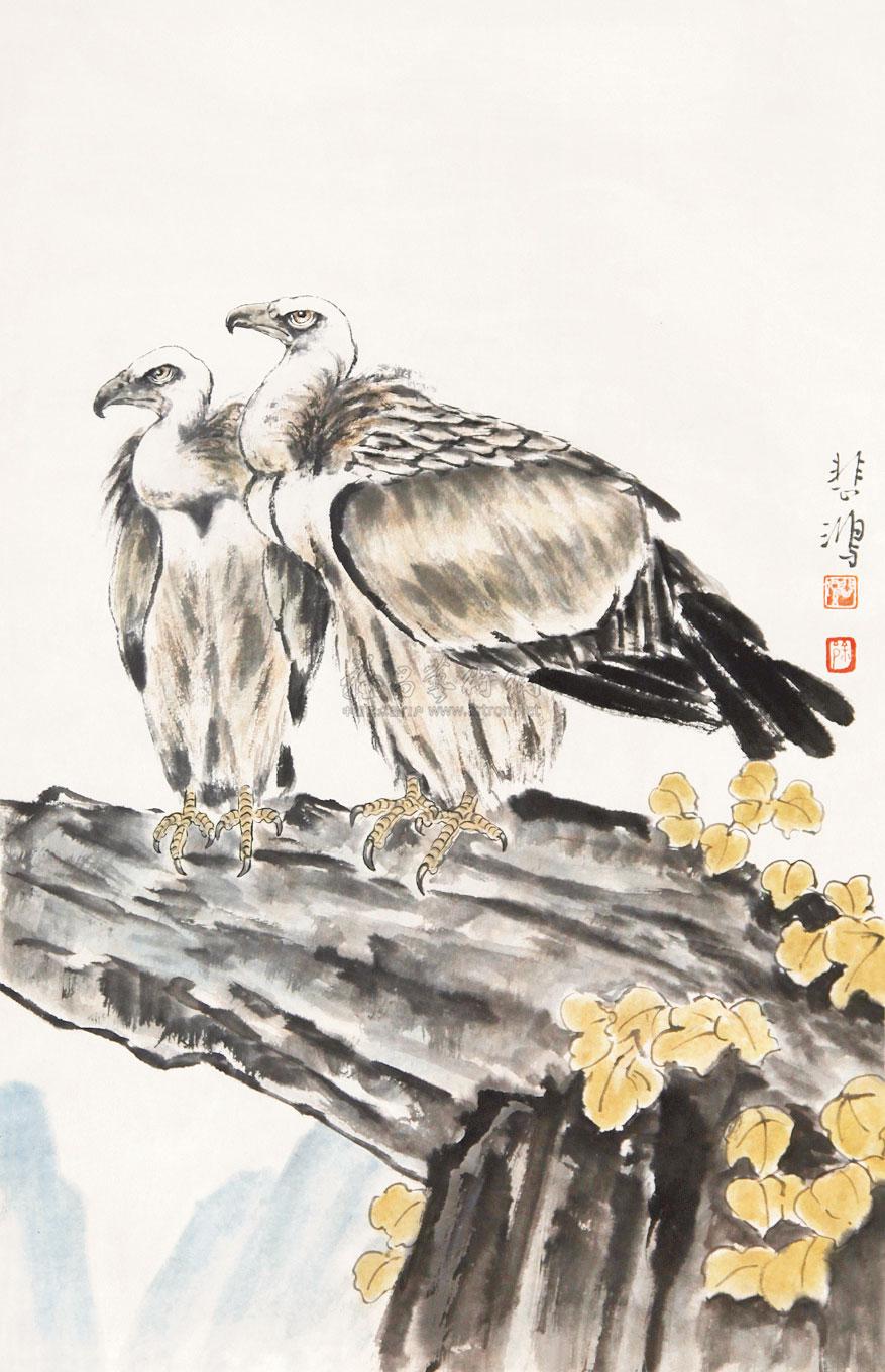 0485 秃鹫 立轴 纸本