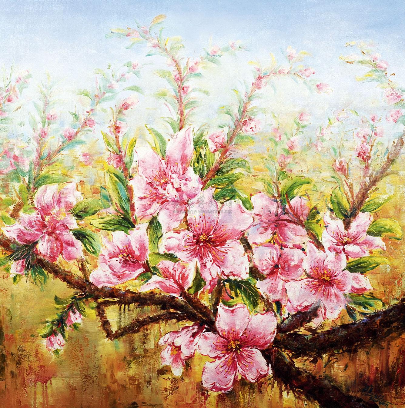 0887 桃花系列·b 布面 油画